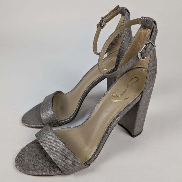 Sam Edelman Yaro Heels Women's Pewter Metallic Sandal - size 9 - Picture 4 of 7